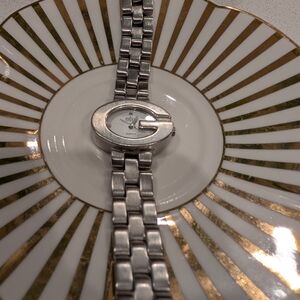 Vintage Aviva Collection "G" Logo Watch - Y2K Silver Statement Piece